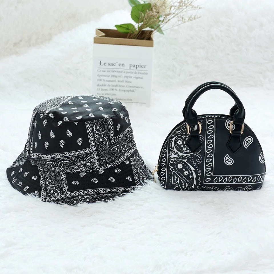 Bandana Purse and Bucket Hat Set