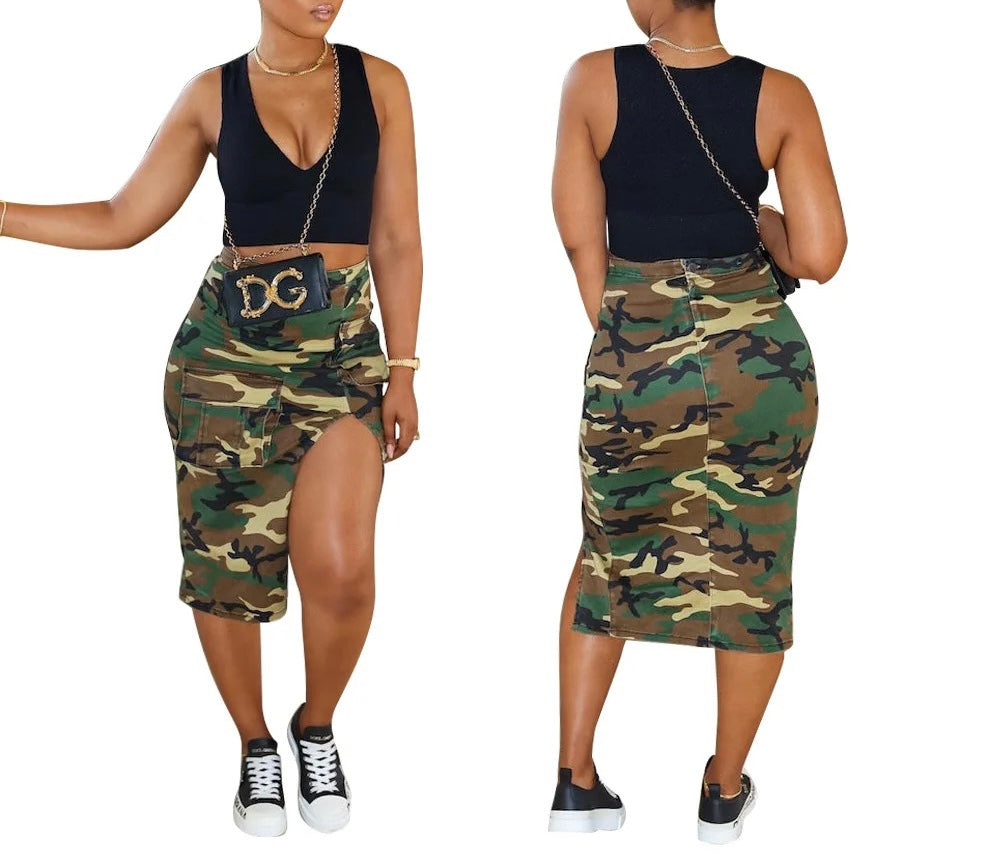 Womens Irregular Camouflage Skirt – My Vybe Boutique